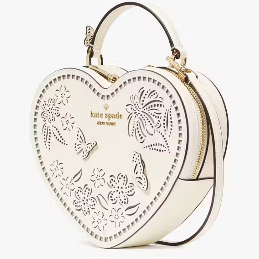 Kate Spade Cream Heart and Butterfly Crossbody Bag - Picture 5 of 9